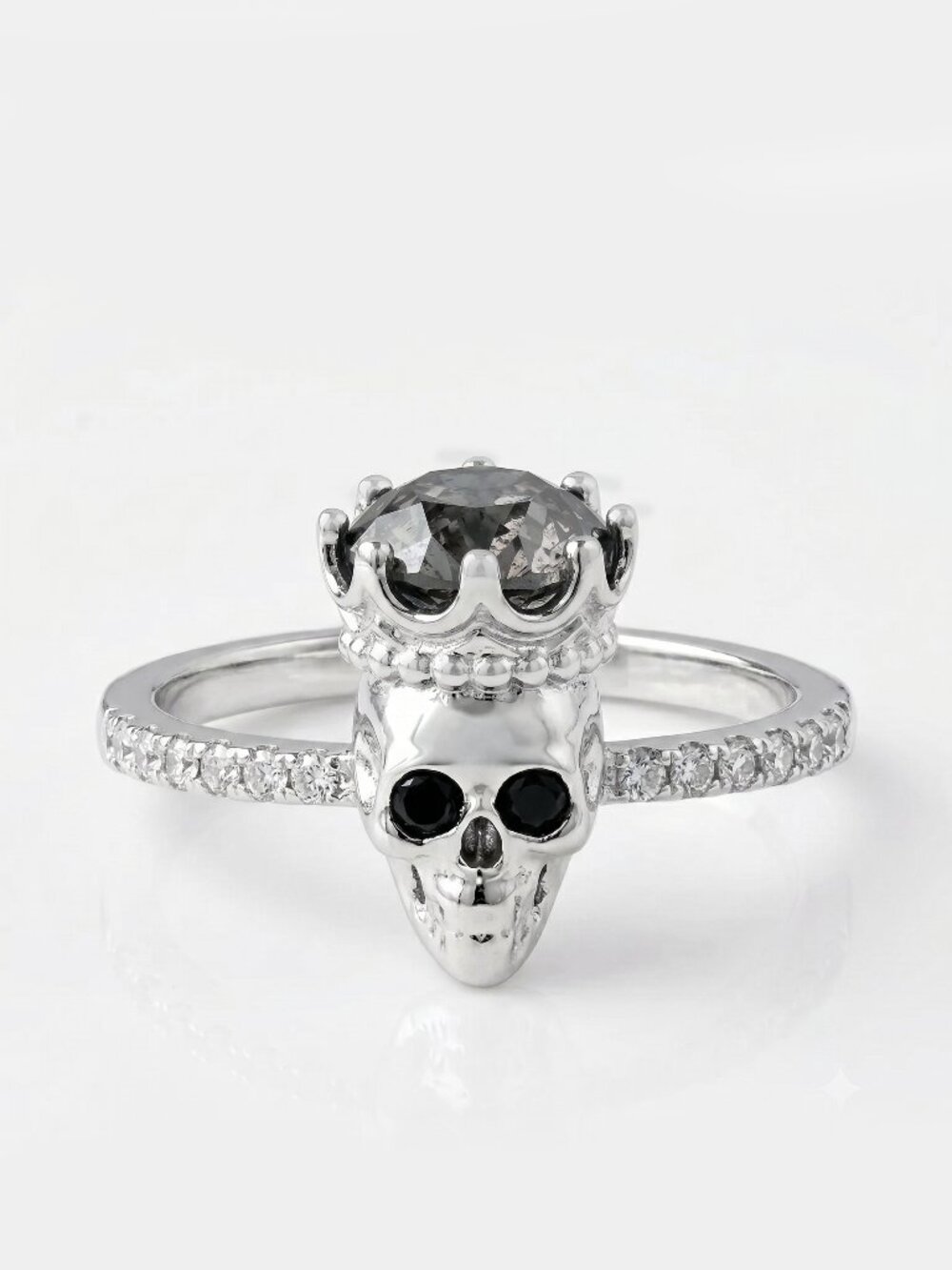 Skull crown ring with Swarovski Crystals Charmed Aroma Skull Collection